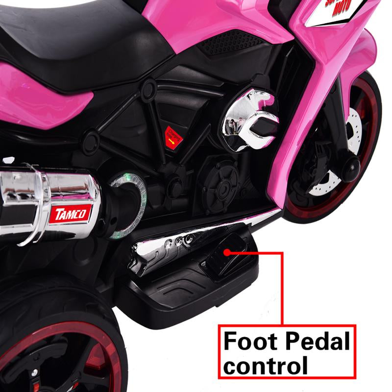 12V Kids Electric Ride on Motor-Cycle ,Pink Motor-Cycle,Three Lighting Wheels Kids Electric Toys Boysgirls Motor-Cycle, Children Battery Motor Bikes Rechargeable 3 Wheels Electric Motor-Cycle,Birthday/Christmas Gift